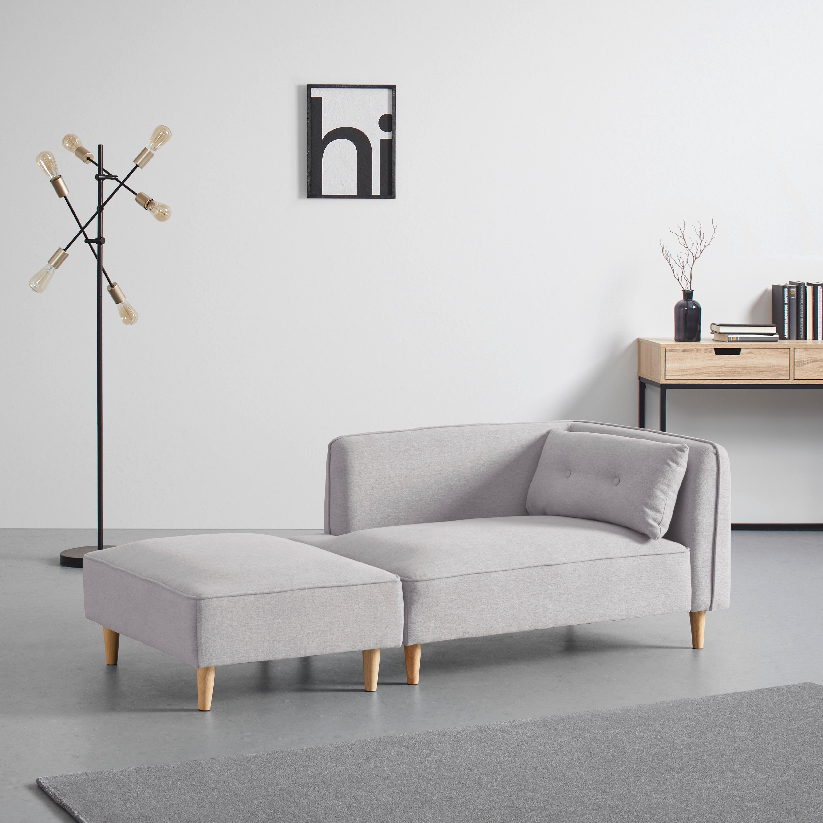 Modulárna Pohovka Fanny Fanny Svetlá Sivá - prírodné farby/svetlosivá, Moderný, drevo/textil (154/55/73cm) - Bessagi Home