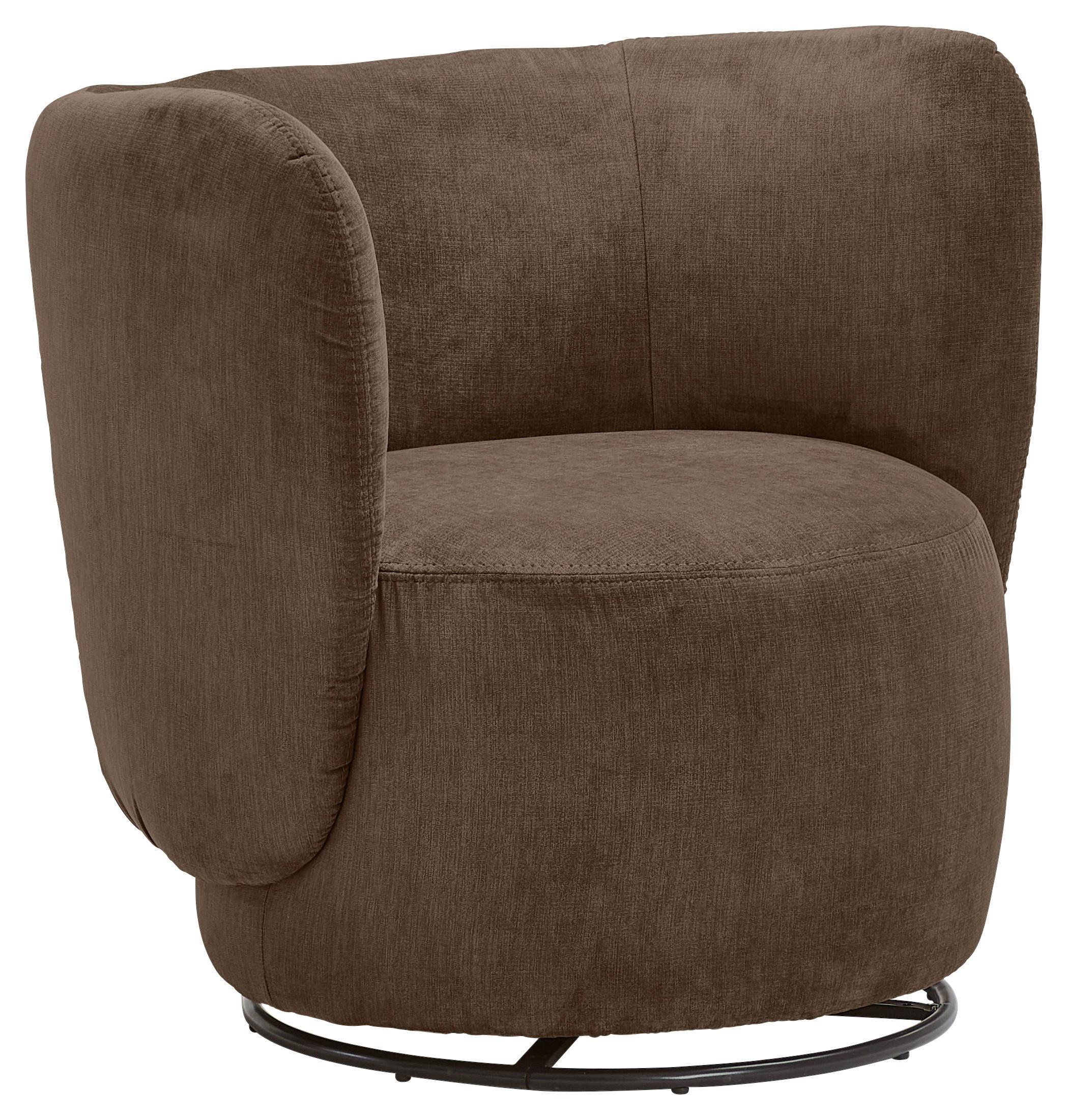 Sessel Boli Dunkelbraun B: 92 cm - Dunkelbraun/Schwarz, Design, Textil (92/80/84cm) - Livetastic