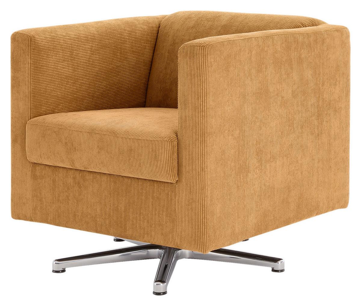 Designsessel Looks I - Chromfarben/Orange, Design, Textil (72/71/75cm) - LOOKS by W.Joop