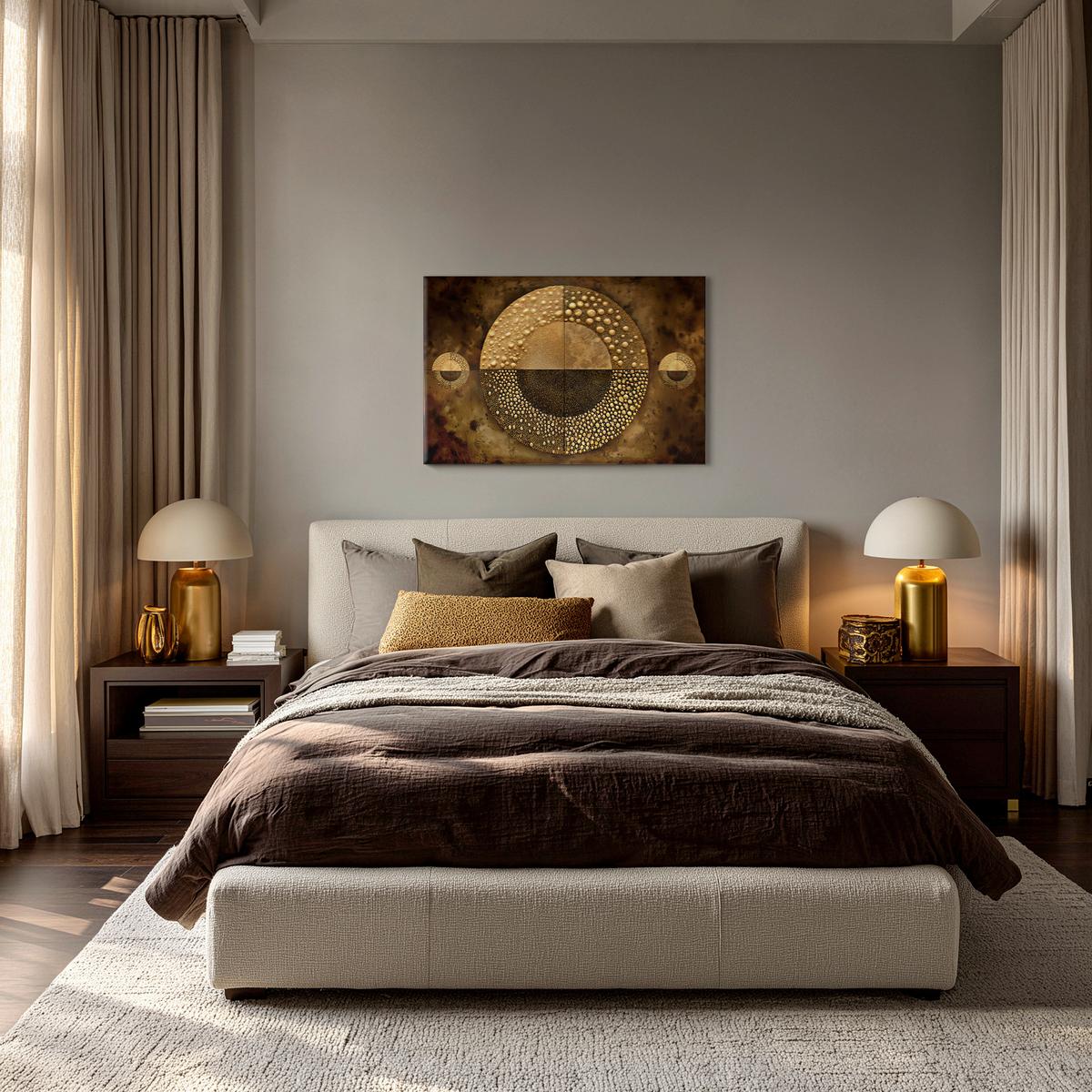 OBRAZ NA PLÁTNE SILVER - hnedá/zlatá, kompozitné drevo/textil (120/80cm) - Mömax