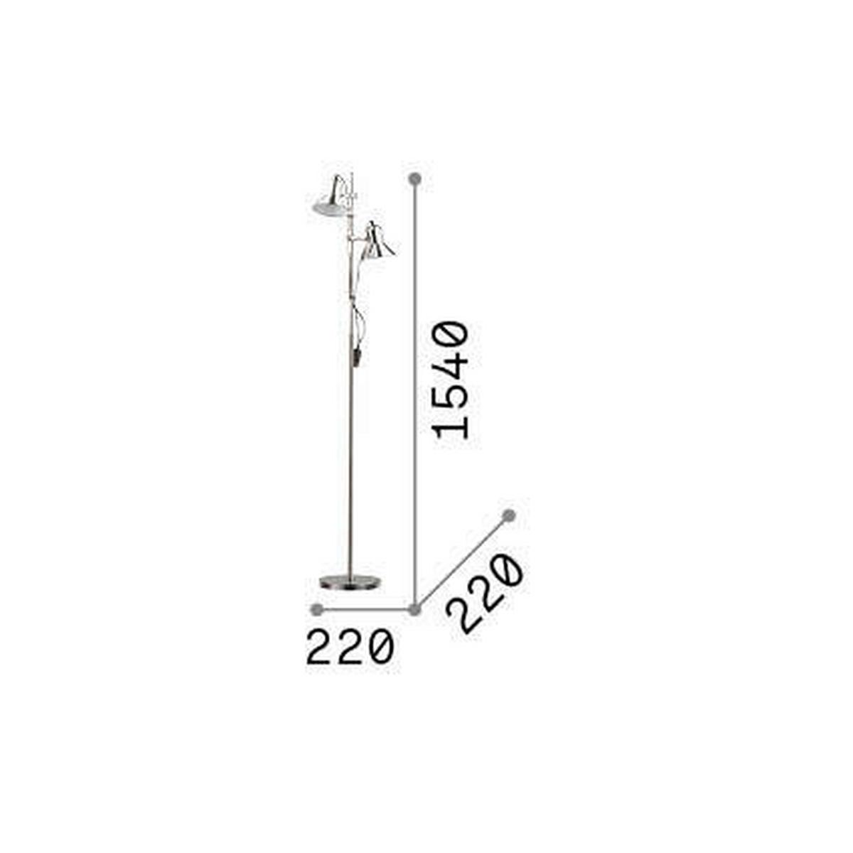 Tischleuchte Polly Schwarz D: 22 cm - Schwarz, KONVENTIONELL, Metall (22/154cm) - Ideal Lux