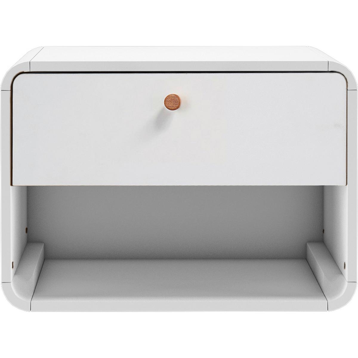 Nachttisch Cassie, Weiß B: 51 Cm - Weiß, Design, Holzwerkstoff (51/39/37cm) - MID.YOU