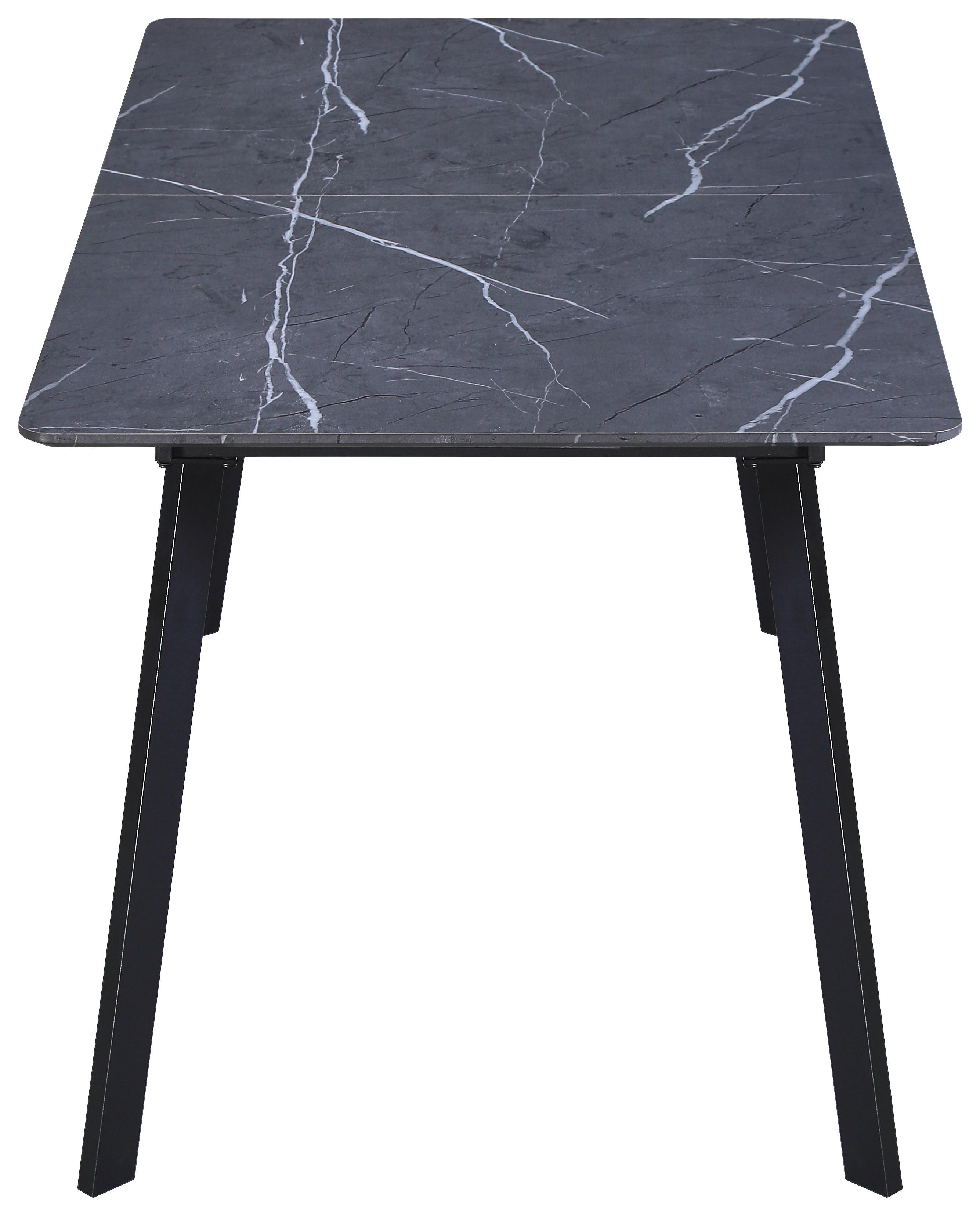 Ausziehtisch Elian Grau, B: 140-180 cm - Schwarz/Grau, KONVENTIONELL, Holzwerkstoff/Metall (140/180/75/80cm) - MID.YOU
