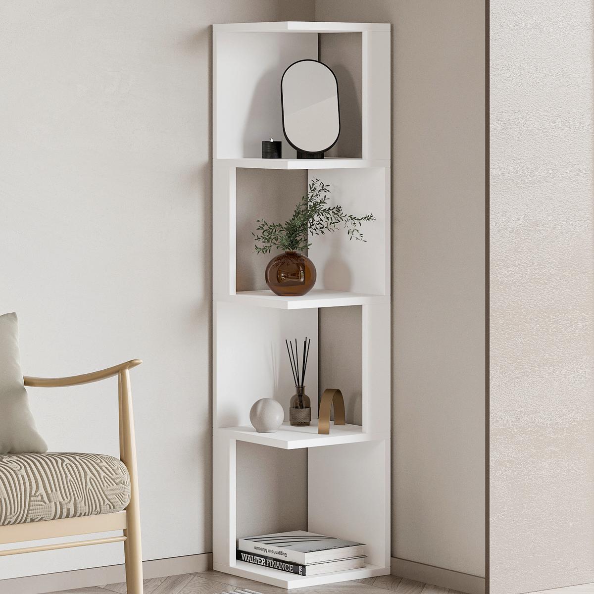 Regal Herry Weiß B: 30 Cm - Weiß, Design, Holzwerkstoff (30/128/30cm) - Livetastic