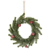 Umelý venček P: 17 cm - zelená/červená, Basics, plast (17/17/4cm) - Mömax