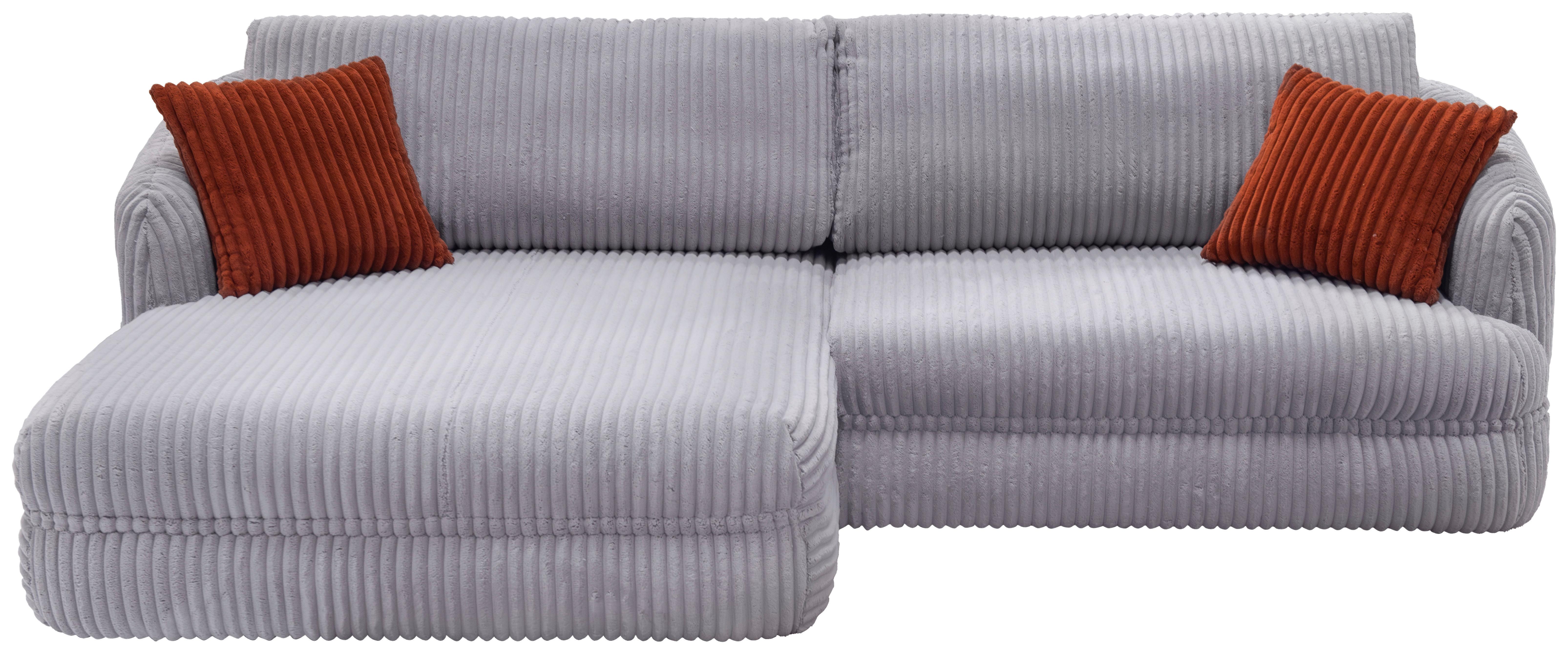Ecksofa Lush, Grau Schenkel: 161x284 cm - Terracotta/Schwarz, Design, Textil (161/284cm) - Livetastic