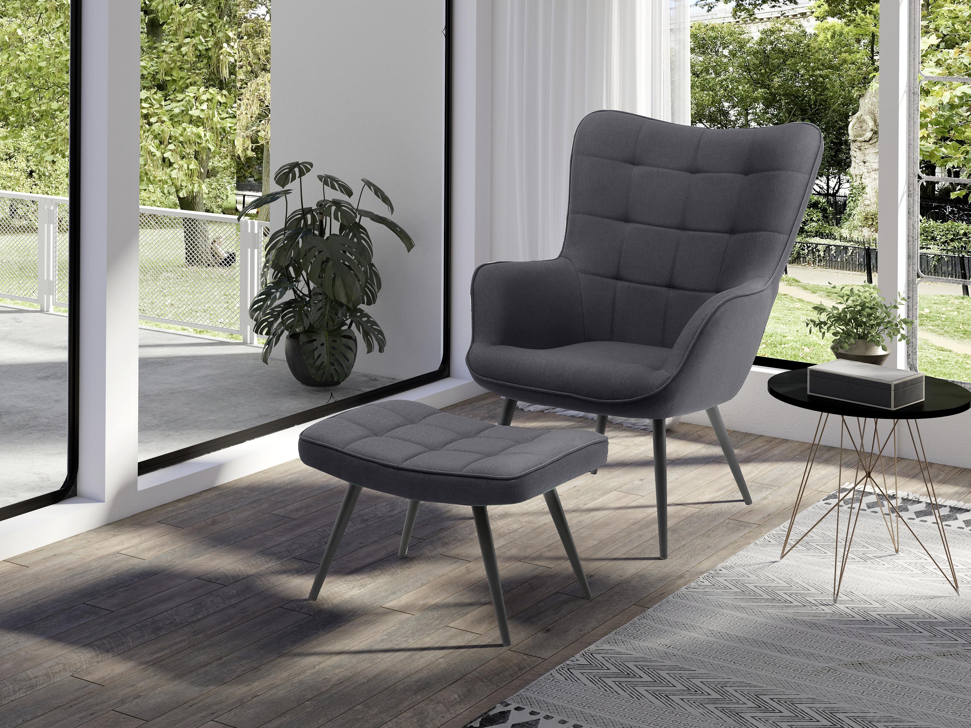 Sessel mit Bezug in Dunkelgrau online kaufen