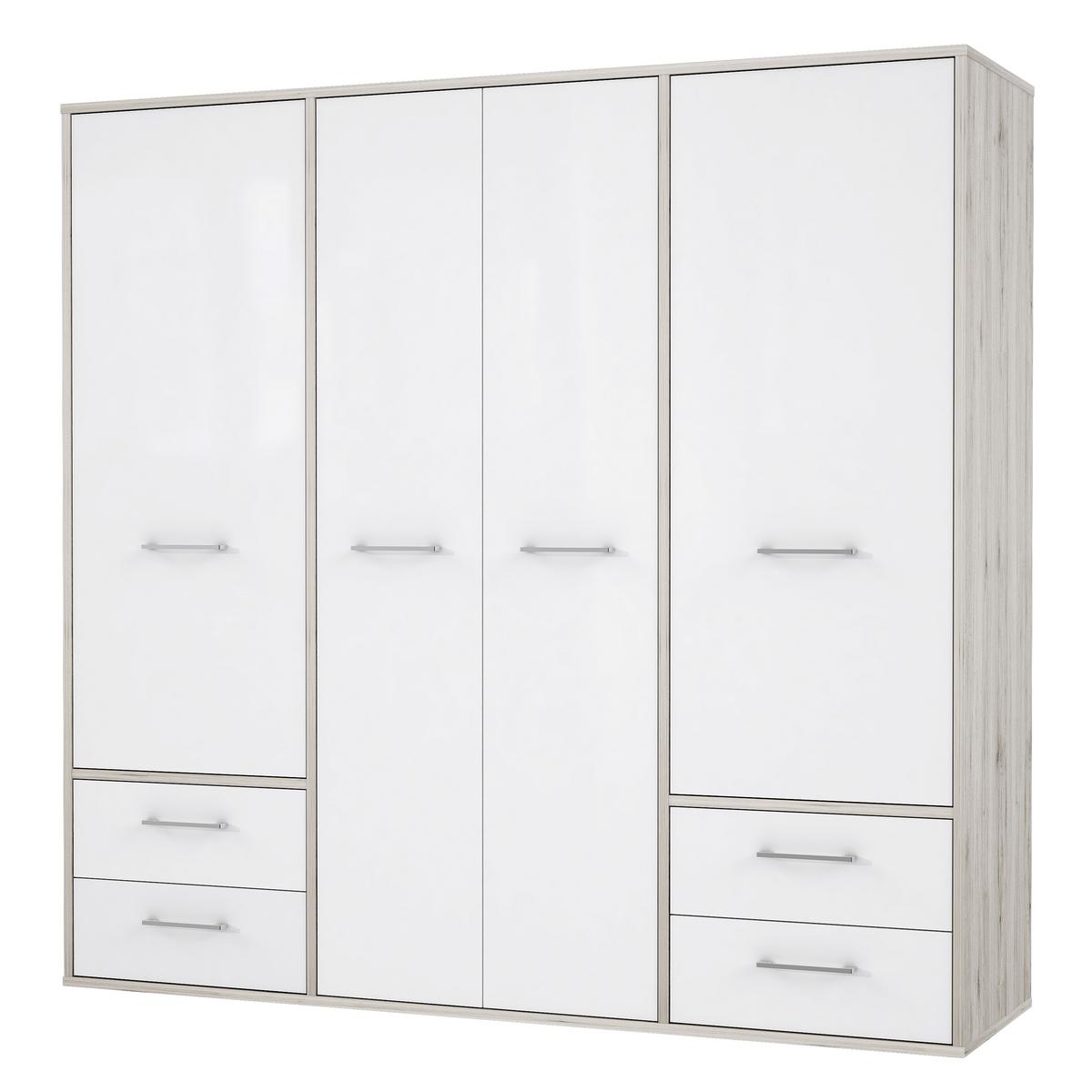 Drehtürenschrank Jandia - Eichefarben/Weiß, KONVENTIONELL, Holzwerkstoff/Kunststoff (209/201,5/60cm) - MID.YOU