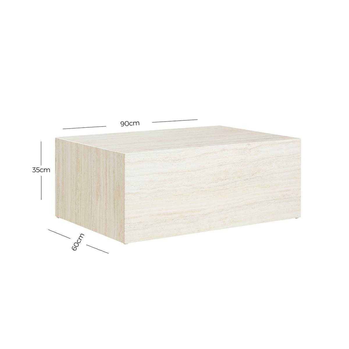 Couchtisch Beige B: 60 cm - Beige, Design, Holzwerkstoff (90/60/35cm) - Livetastic