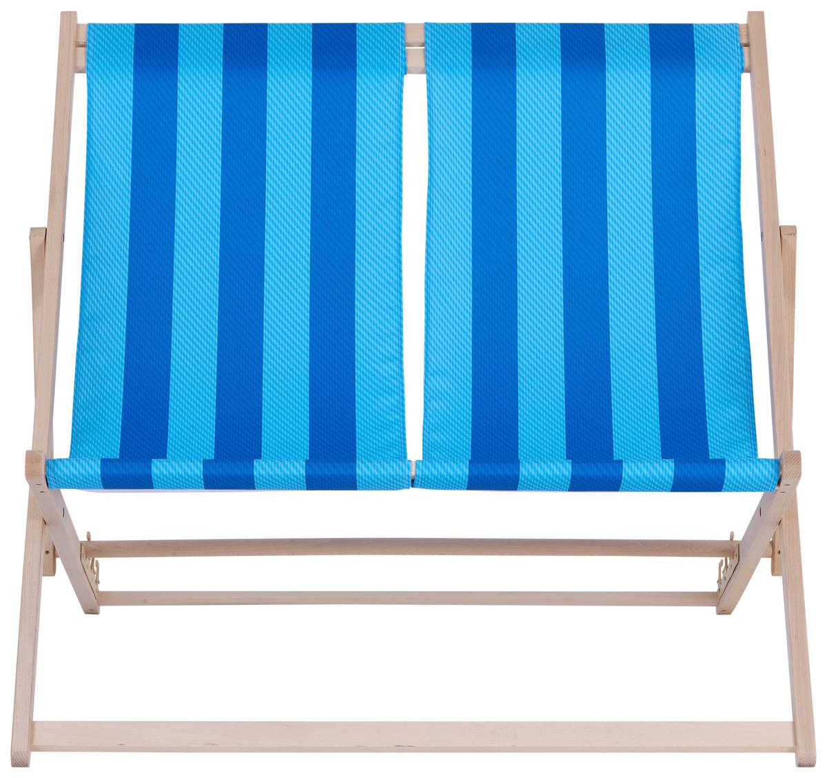 Strandsessel Beach Holz, Textil - Blau/Dunkelblau, Basics, Holz/Textil (118/140/4cm)