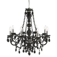 Kronleuchter Marie Therese 8-Flammig, Grau/chromfarben - Chromfarben/Grau, Trend, Kunststoff/Metall (74/150cm)