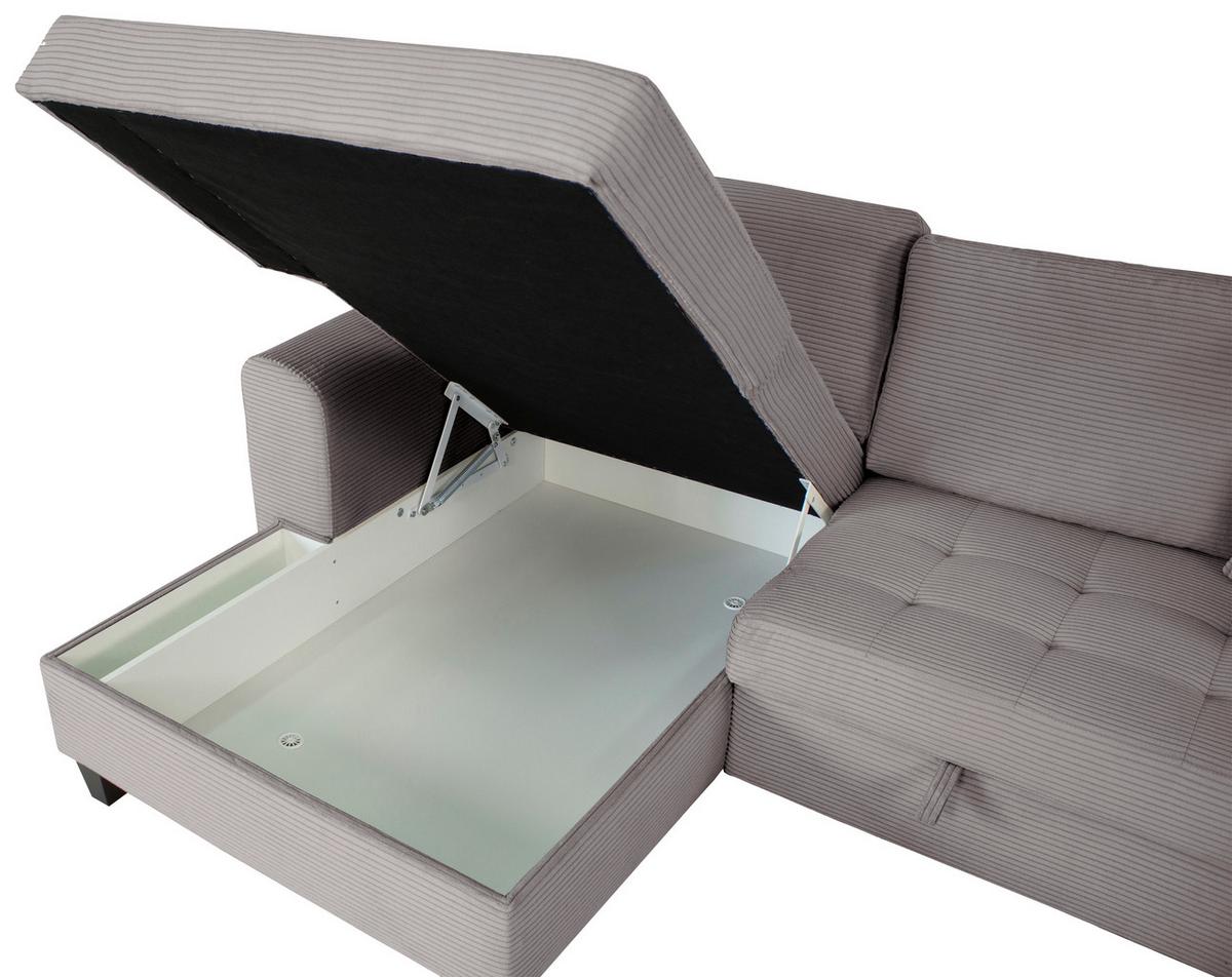 Ecksofa Moritz Grau S: ca. 155x265 cm - Grau, Trend, Textil (155/265cm)