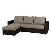 Univerzálna sedačka HIT, mocca um.koža / cappuccino tk. - čierna/cappuccino, Design, kompozitné drevo/textil (147/228cm) - P & B