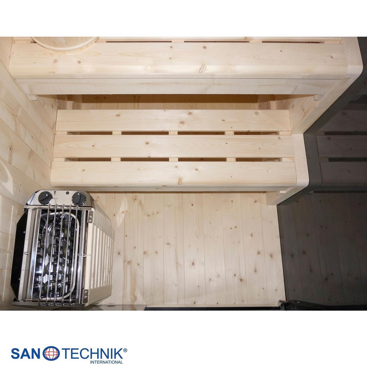 Sauna FX75100 geeignet für 1 Person - Fichtefarben, Basics, Glas/Holz (100/120/200cm) - Sanotechnik