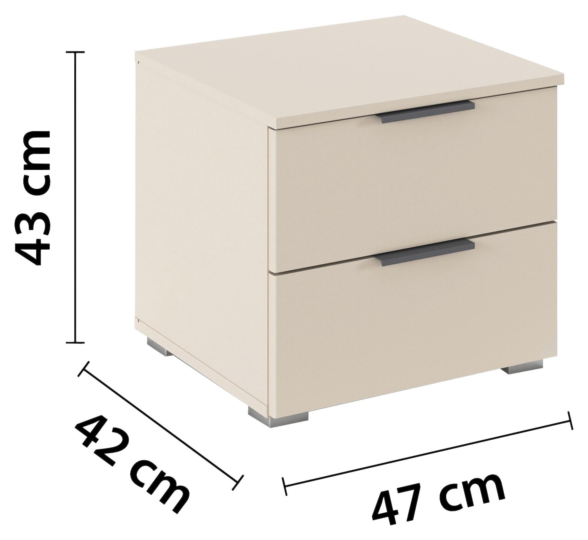 Nachtkästchen Alabama Champagner B: 40 Cm - Champagner/Alufarben, MODERN, Holzwerkstoff (40/42/42cm) - Rauch Möbel