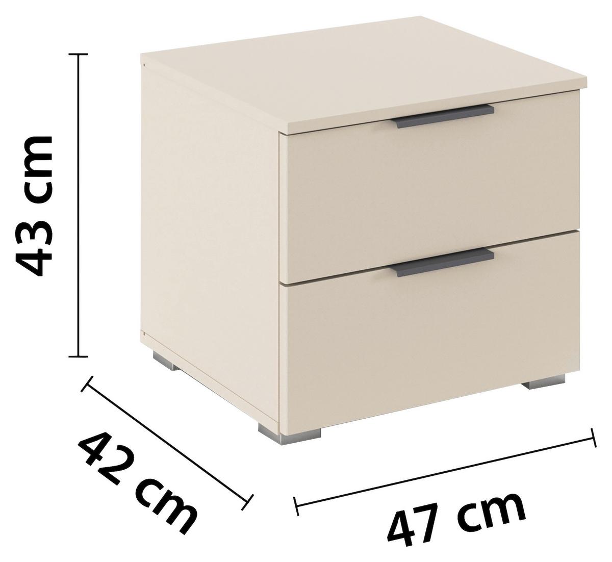 Nachtkästchen Alabama Champagner B: 40 Cm - Champagner/Alufarben, MODERN, Holzwerkstoff (40/42/42cm) - Rauch Möbel