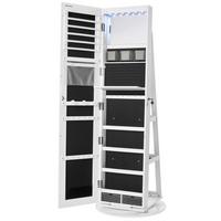 Schmuckschrank Weiß B: 54,5 Cm - Weiß, Basics, Glas/Holzwerkstoff (54,5/162/37cm)