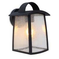 Außenwandleuchte Kelsey 40w Glas Aluminium, Wandmontage - Transparent/Schwarz, Design, Glas/Metall (26,5/17/18,5cm)