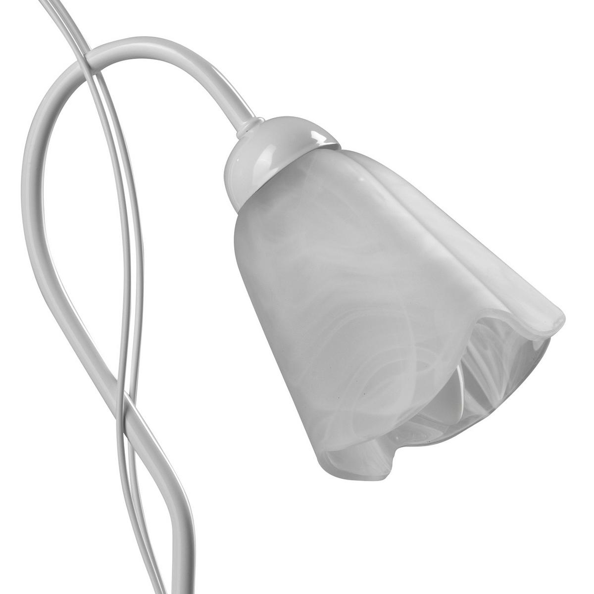 Nachttischleuchte 4802/L - Weiß, KONVENTIONELL, Glas/Metall (25/35cm)