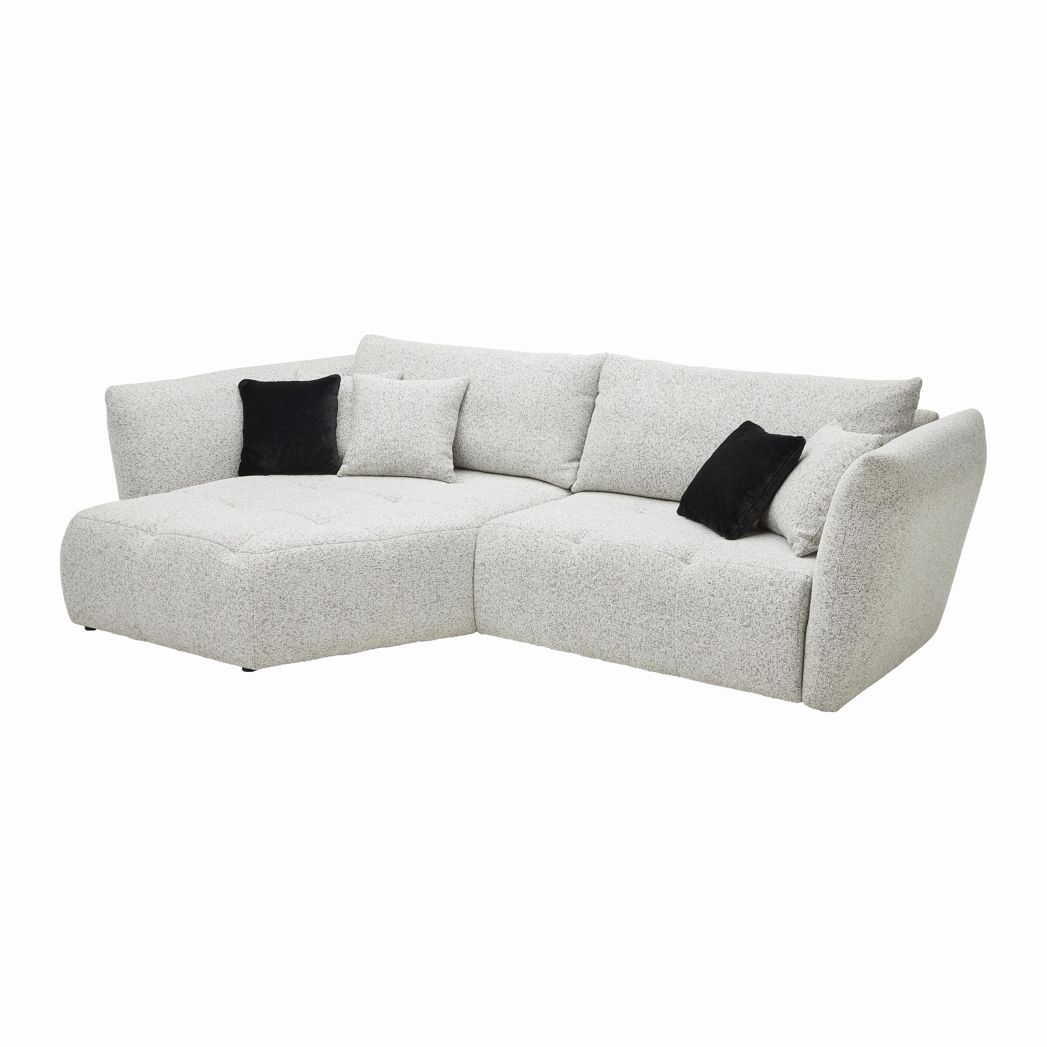 Sedacia súprava BONNY, ľavá, béžová / čierna, 5x vankúš - čierna/béžová, Modern, textil (193/300cm) - Premium Living