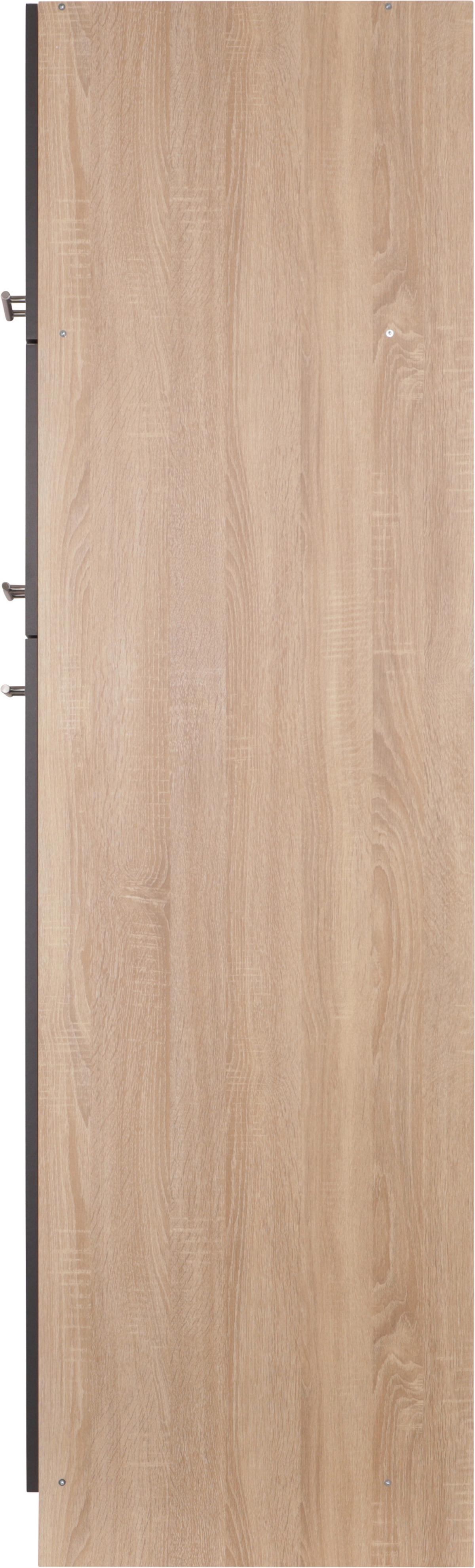 Geräteumbauschrank Merle Grau, Eiche Dekor B:60cm - Eichefarben/Grau, Basics, Holzwerkstoff (60/200/60cm) - Respekta
