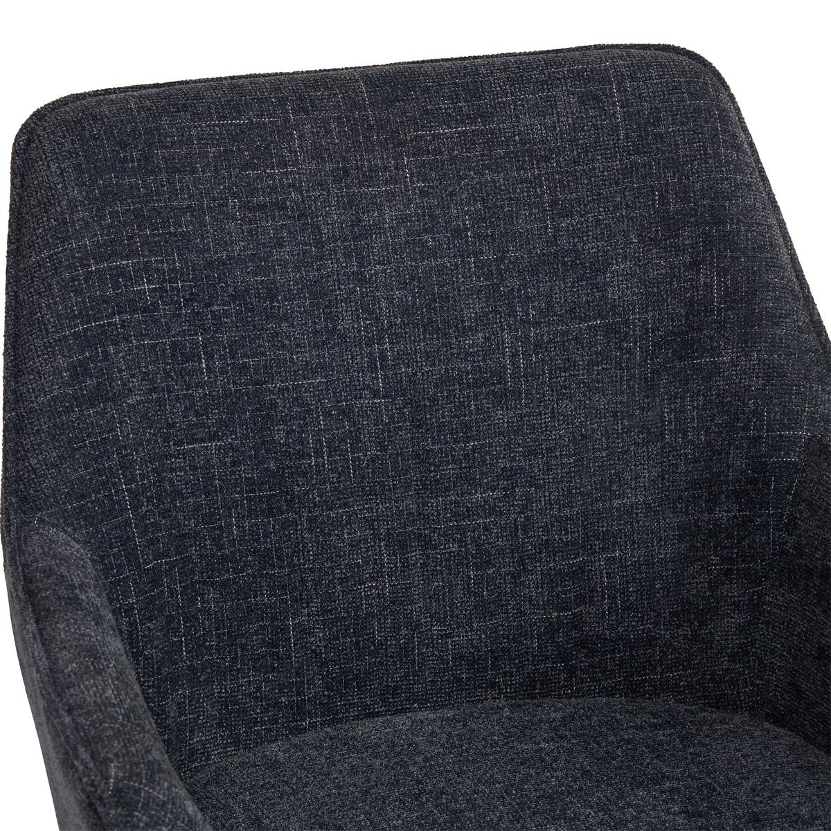 Armlehnstuhl Pat Blau/sitzfl. 360° Drehbar - Schwarz/Dunkelblau, KONVENTIONELL, Holz/Textil (60/86.5/61cm) - MID.YOU