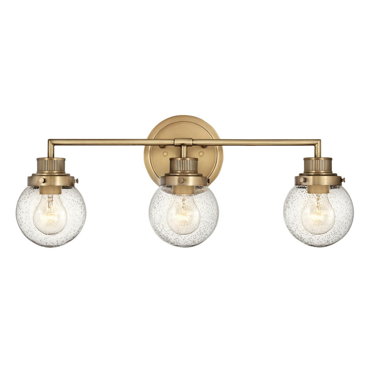Bad-Wandleuchte Poppy IP44 3-Flammig in Messingfarben - Messingfarben, LIFESTYLE, Glas/Metall (61.5/25/18.3cm) - Elstead Lighting