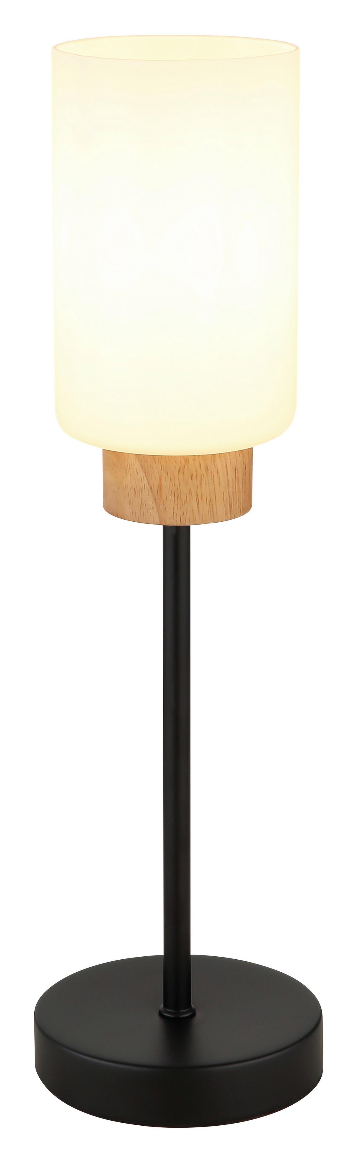 STOLNÍ LAMPA ROWENA - černá/opál, Design, kov/dřevo (12/42cm) - Globo