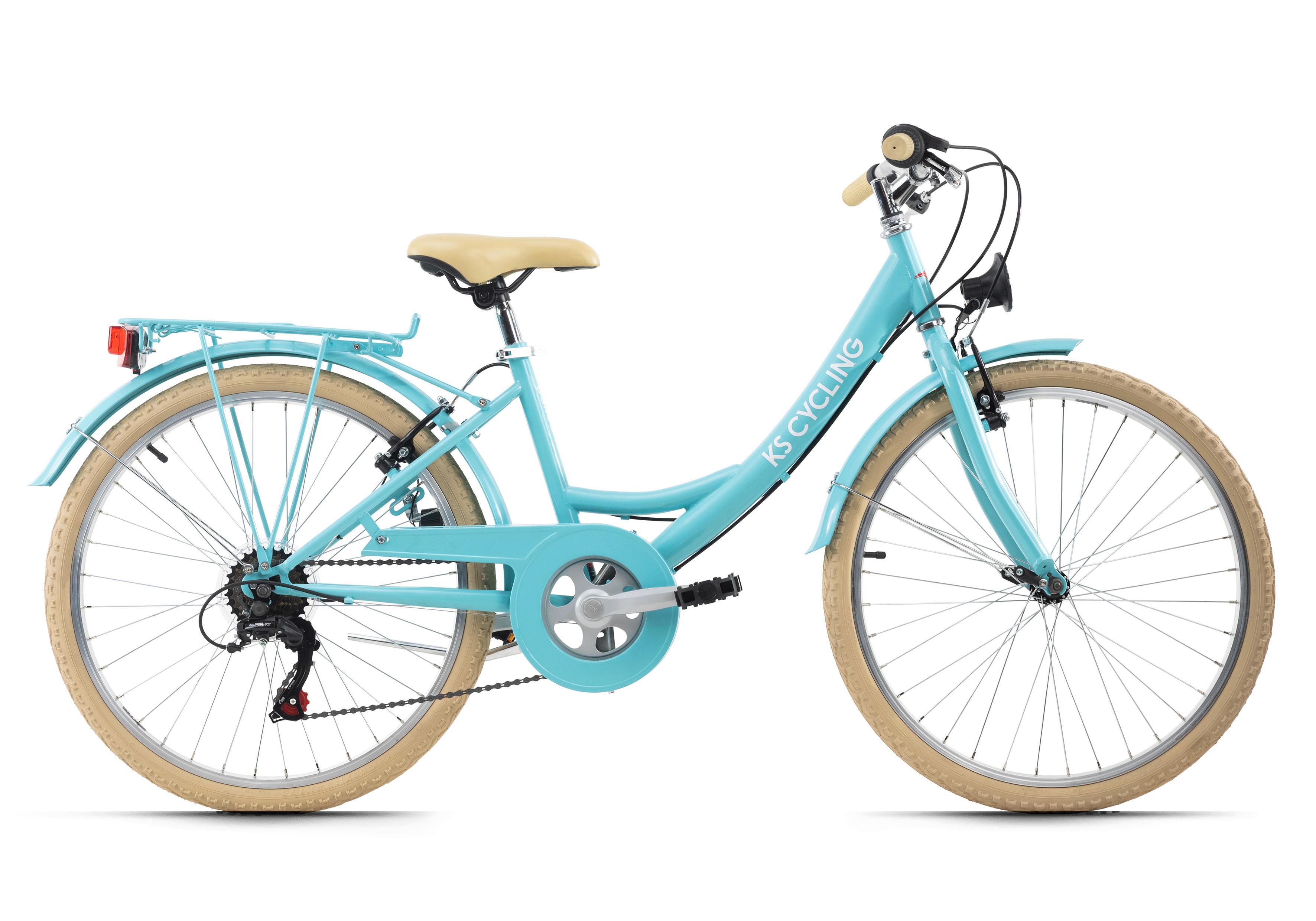 Kinderfahrrad Balloon Blau Mit Front- U. Rücklicht, 24 Zoll - Blau, Basics, Metall (25/140/60cm) - KS Cycling