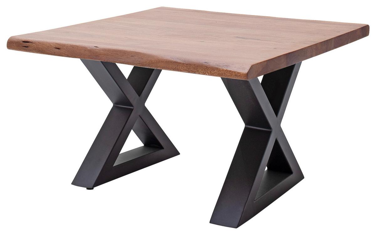 Couchtisch Holz mit Massiver Tischplatte Cartagena, Akazie - Anthrazit/Walnussfarben, MODERN, Holz/Metall (75/45/75cm)