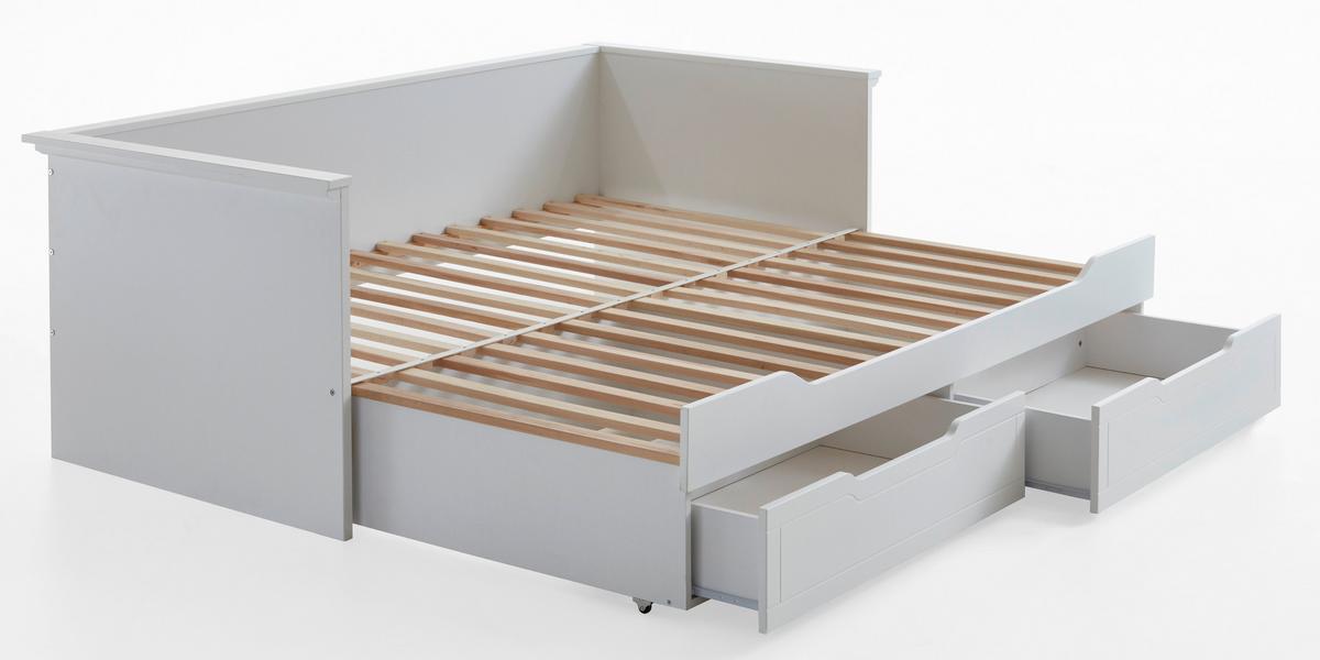 Posteľ 90-180x200cm - farba buka/biela, Modern, drevo/kompozitné drevo (90/200cm) - MID.YOU