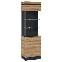 Vitrine Corte Grau/Eiche Dekor B: 60,1 cm - Eichefarben/Grau, Trend, Glas/Holzwerkstoff (60,1/200,5/40cm)