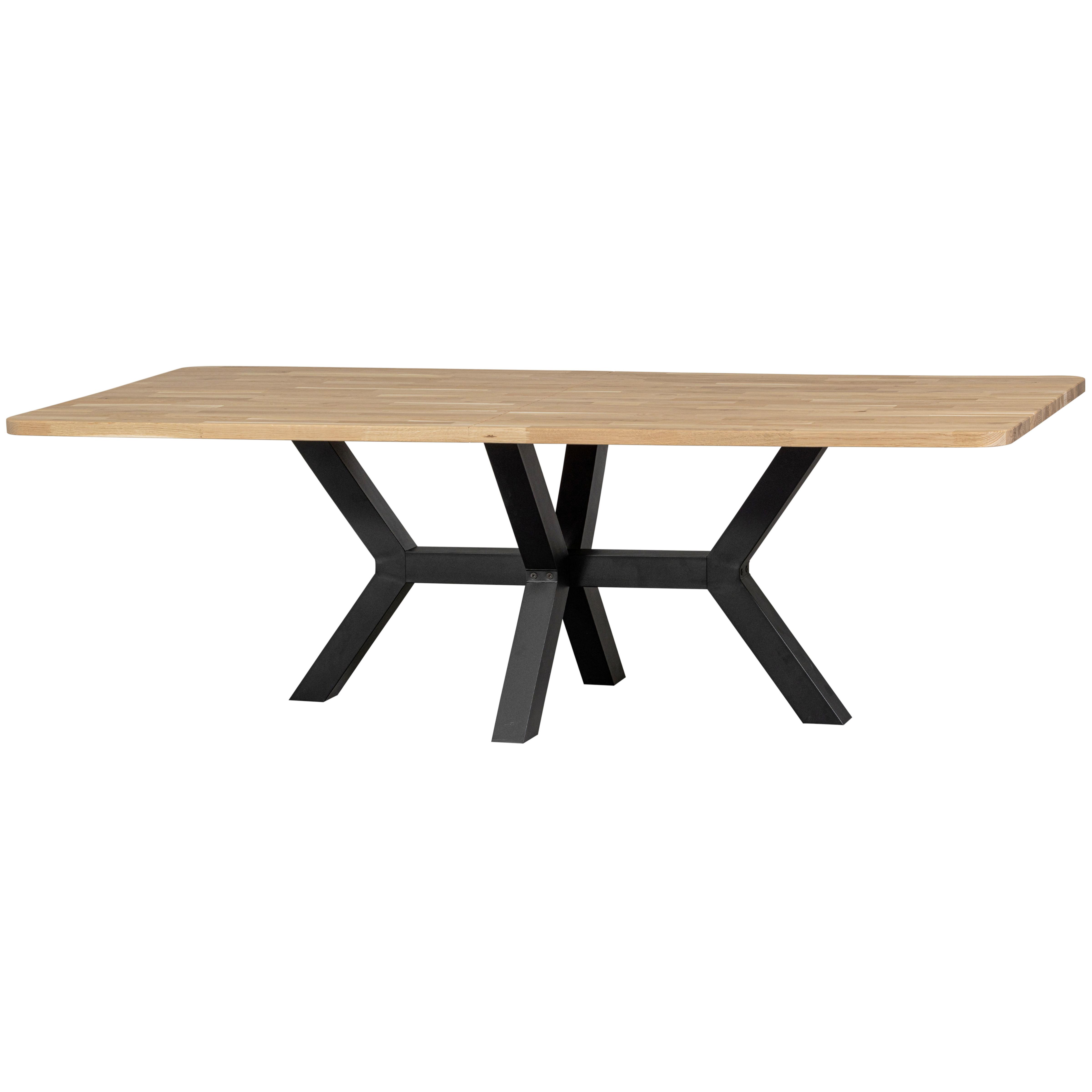 Esstisch Tablo Naturfarben/Schwarz L: 240cm - Schwarz/Naturfarben, MODERN, Holz/Metall (240/100/77cm) - Livetastic