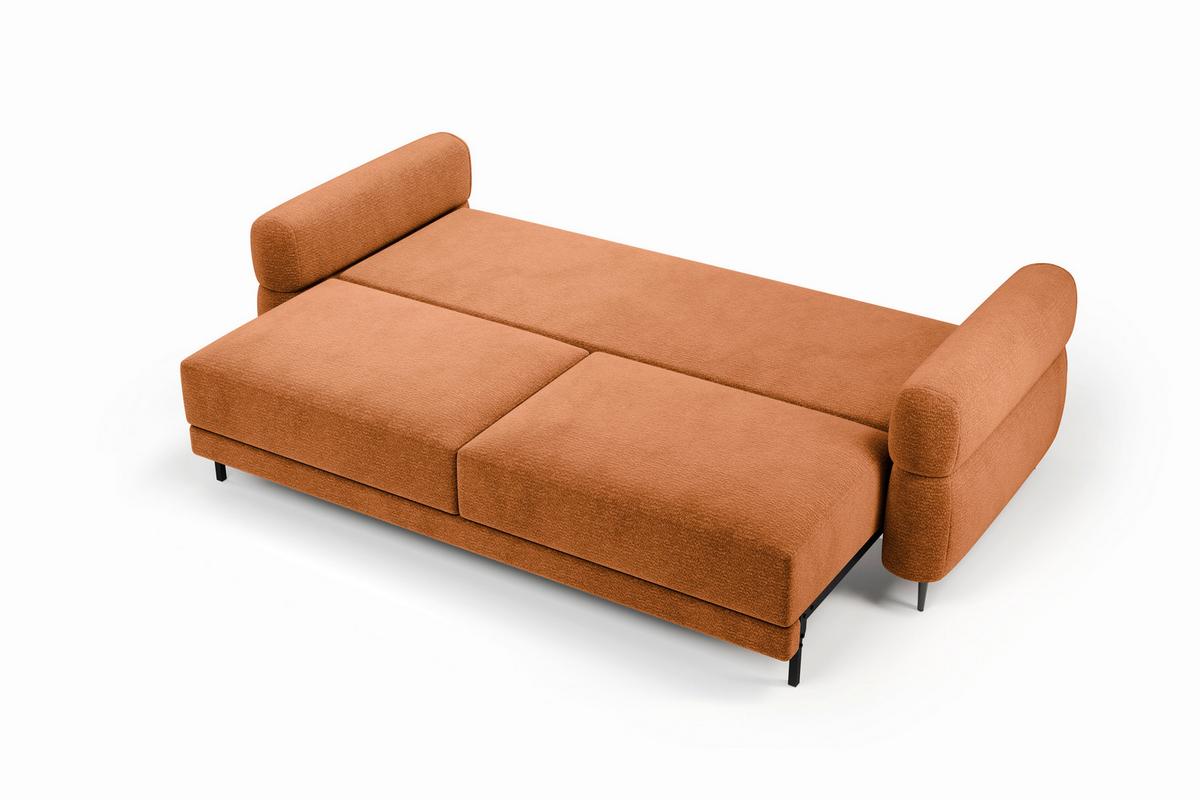 Schlafsofa Nordic Rostfarben B: 232cm - Rostfarben/Schwarz, Basics, Textil (232/94/102cm) - Livetastic