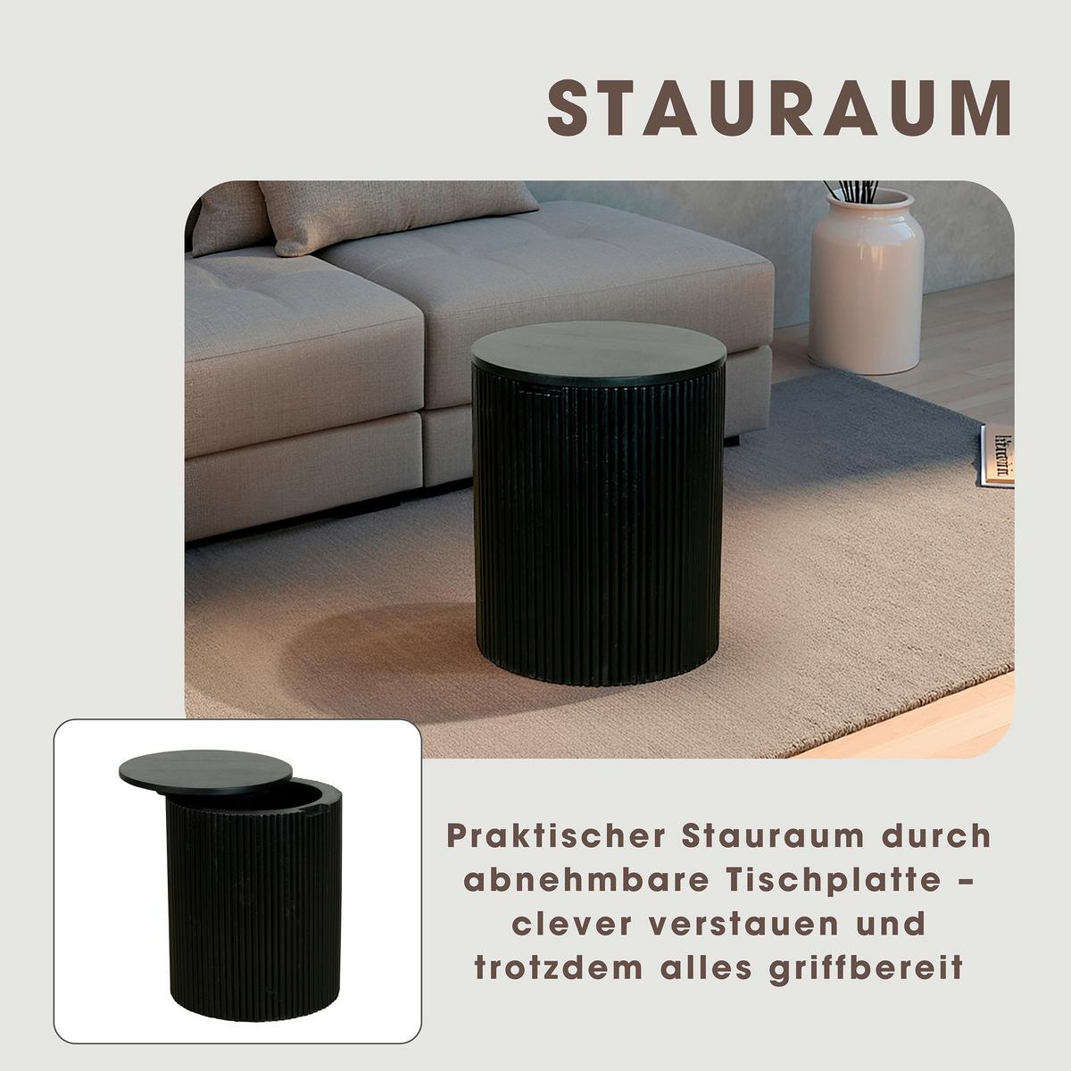 Beistelltisch Owen Schwarz D: 40 cm - Schwarz, Design, Holz (40/50/40cm) - MID.YOU