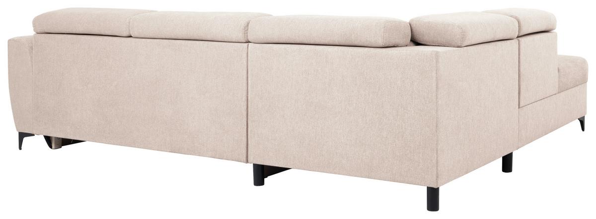 Ecksofa Lapis Creme S: 217/255 Cm - Creme/Schwarz, KONVENTIONELL, Textil (217/255cm) - MID.YOU