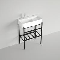 Waschbecken Delta 60 - Schwarz/Weiß, KONVENTIONELL, Keramik/Metall (60/82/31cm) - Sanotechnik