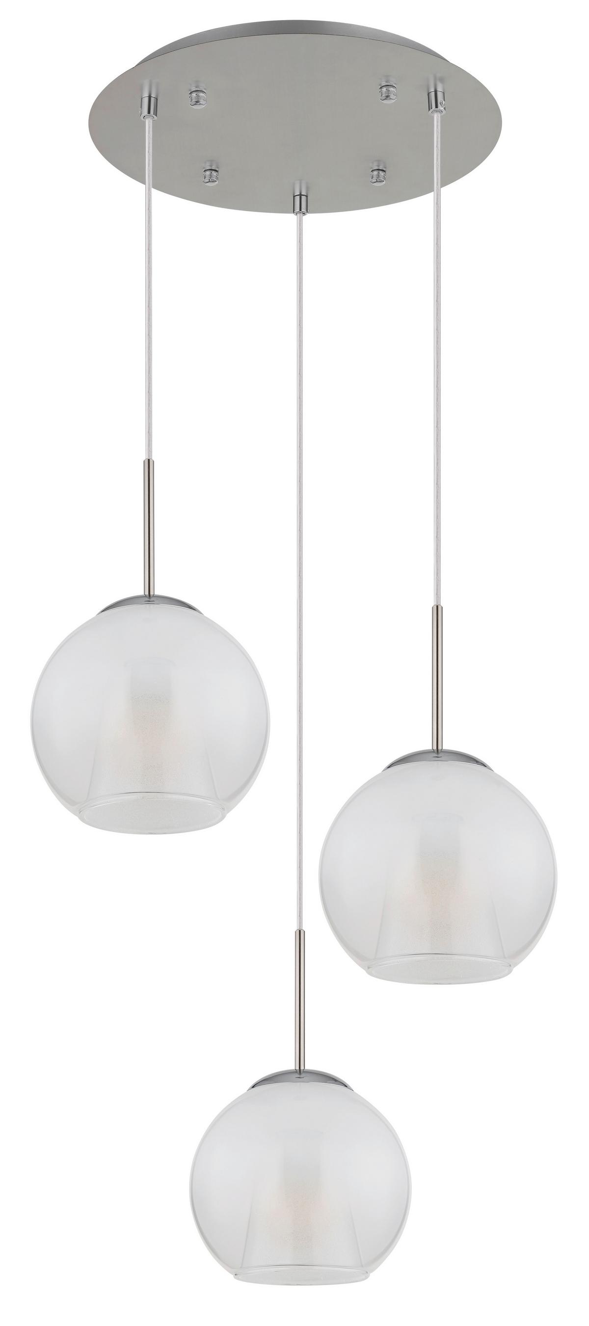 Hängeleuchte Barry Chromfarben Glas D: 45cm - Klar/Chromfarben, Basics, Glas/Kunststoff (45/120cm) - Globo