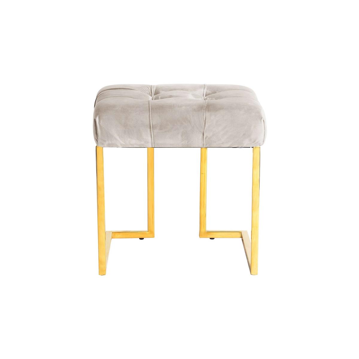 Hocker Rare 100 Taupe B: 48 Cm - Taupe/Goldfarben, Design, Textil (48/48/48cm) - Kayoom
