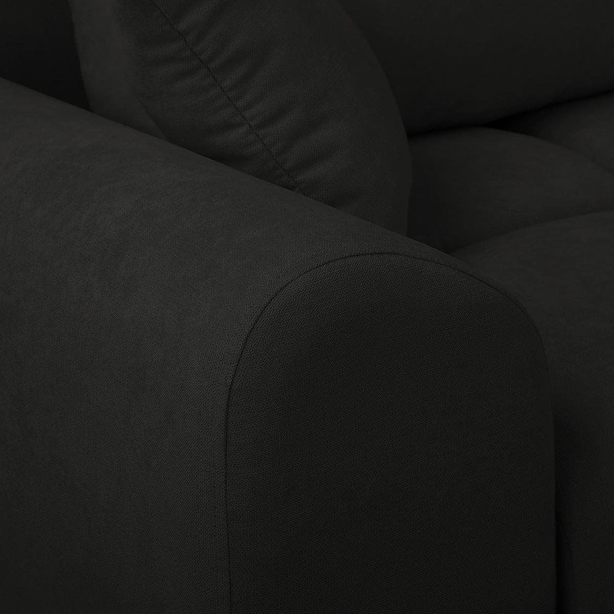 Ecksofa Azzuro Schwarz S: 256x175 cm - Silberfarben/Schwarz, Design, Textil (256/175cm) - Livetastic