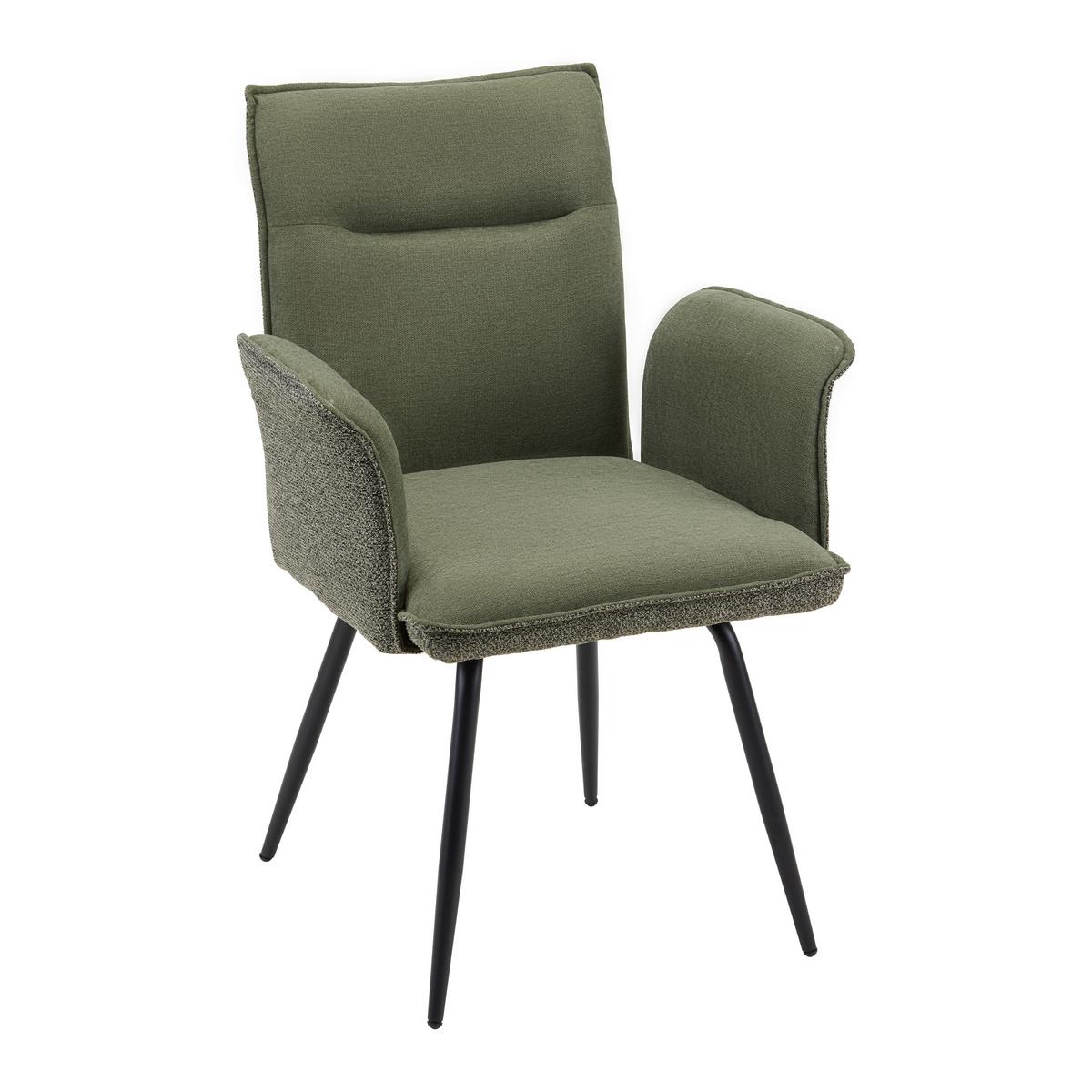 Židle s područkami NOVA - černá/zelená, Moderní, kov/textil (63/88/63cm) - Mömax