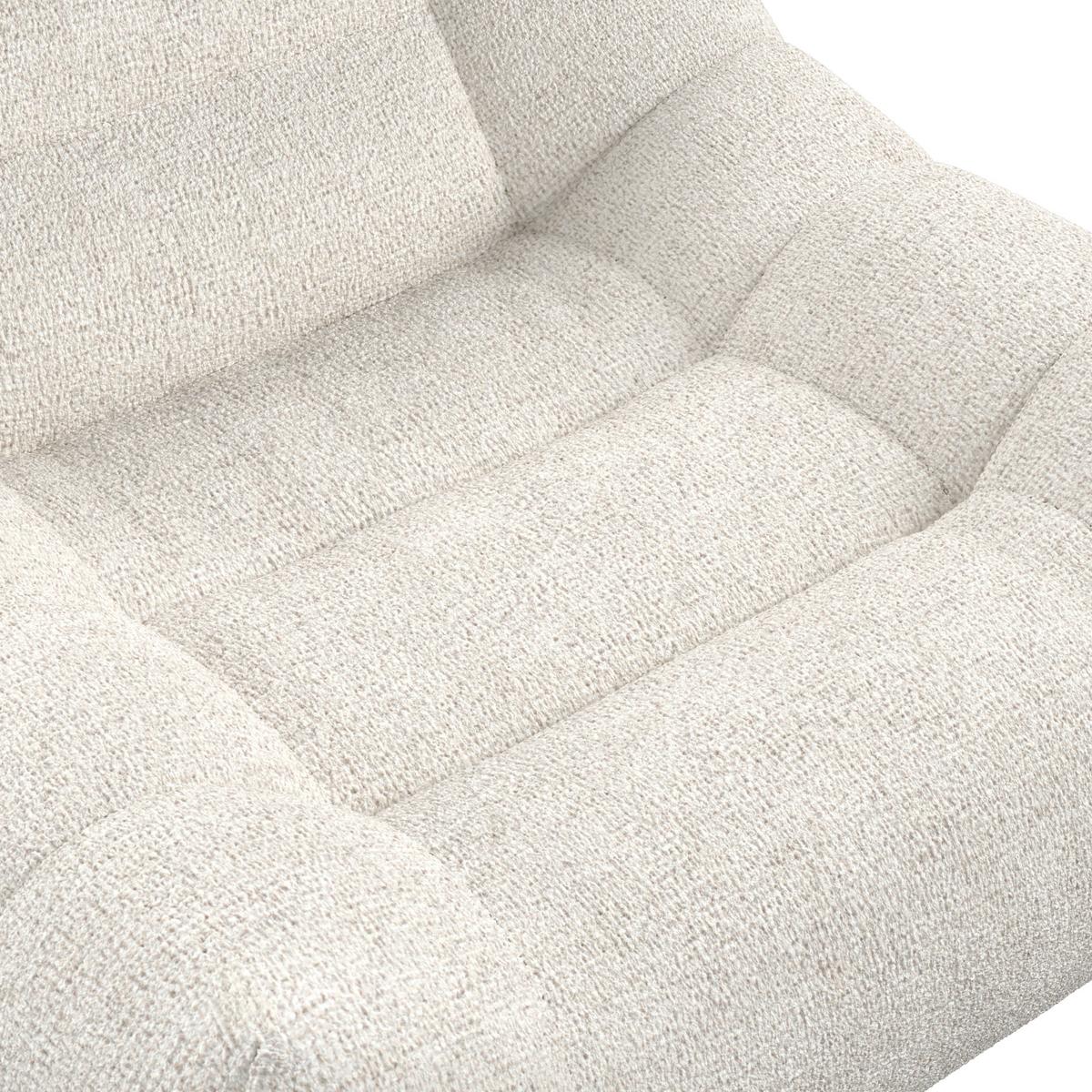 Relaxačné kreslo LORENA, svetlosivé buklé, max. 140 kg - čierna/svetlosivá, Modern, kov/textil (101/83/95cm) - Bessagi Home