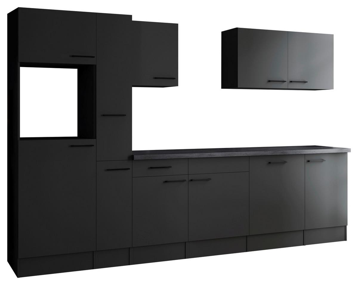 Küchenleerblock Oliver Dunkelgrau B: 310 cm - Dunkelgrau/Grau, Design, Holzwerkstoff (310cm) - Respekta