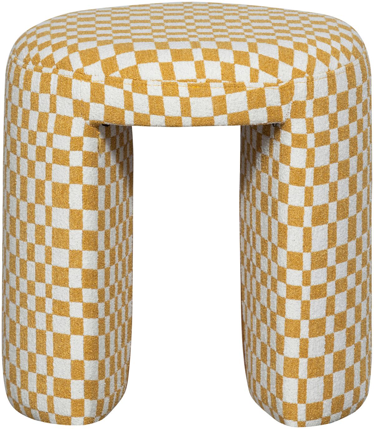 HOCKER Charlie Weiß, Gelb B: 45cm - Gelb/Weiß, Design, Textil (45/47/45cm) - Livetastic