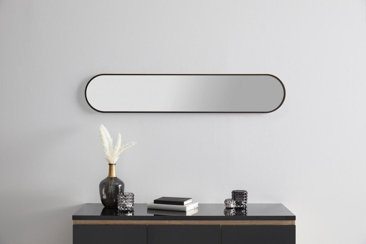 Zrcadlo MONI černá - černá, Moderní, plast/sklo (20/101cm) - Mömax