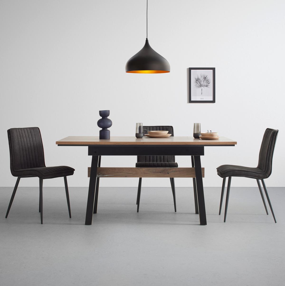 Židle Lena, šedá barva - šedá/černá, Moderní, kov/dřevo (43/86/57cm) - Mömax