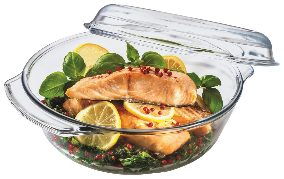 Auflaufform Glas Mit Deckel Femi Lxbxh: Ca. 27x23,8x8,6 Cm - Klar, KONVENTIONELL, Glas (27/23,8/8,6cm) - Luca Bessoni