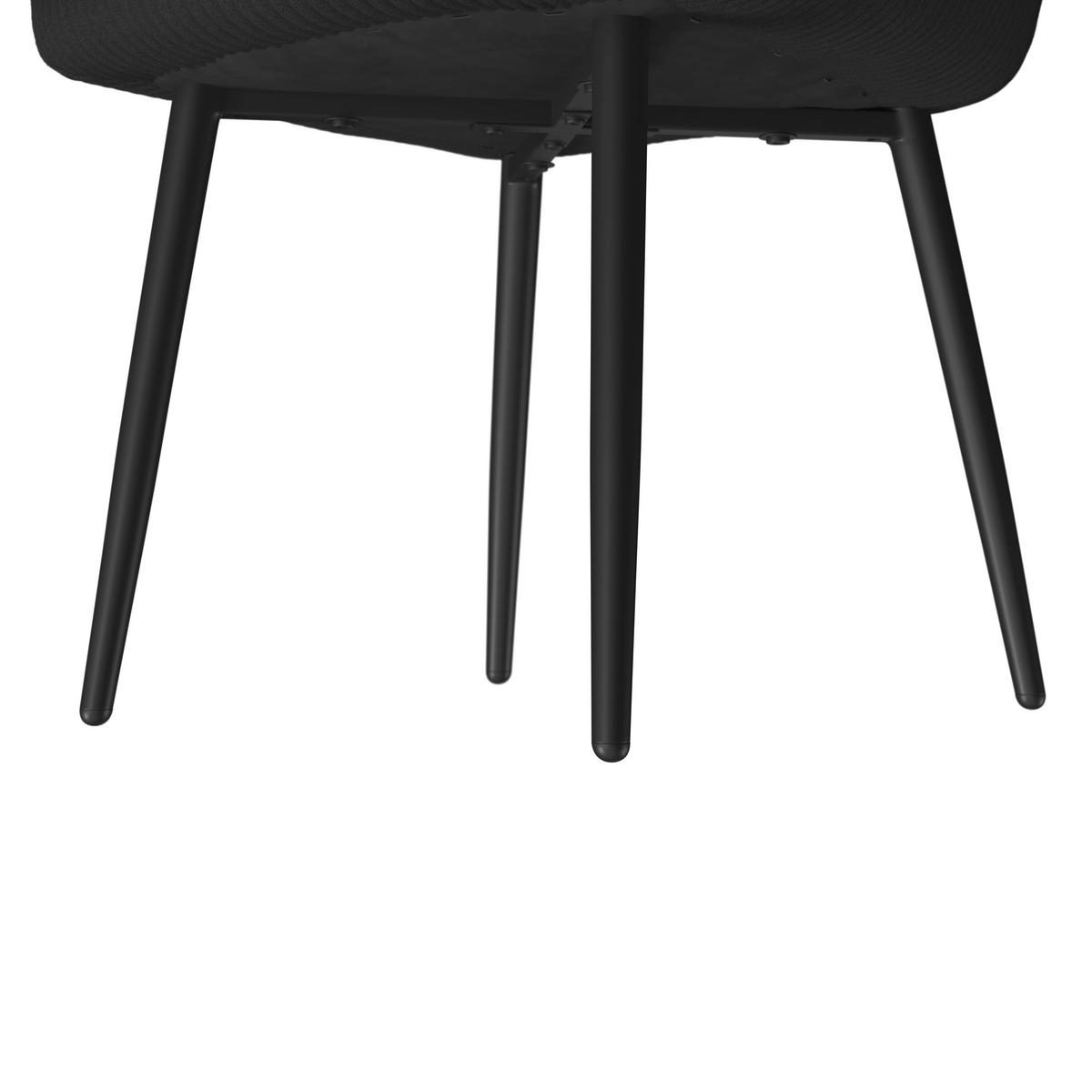 ŽIDLE S PODRUČKAMI ALANI ČERNÁ - černá, Moderní, kov/textil (60/58/86cm) - Bessagi Home