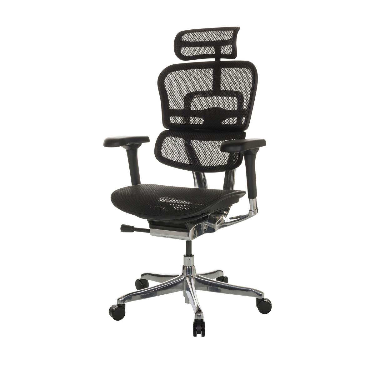 Drehstuhl Ergohuman I - Silberfarben/Schwarz, Basics, Kunststoff/Textil (69/119-144/65cm) - MID.YOU