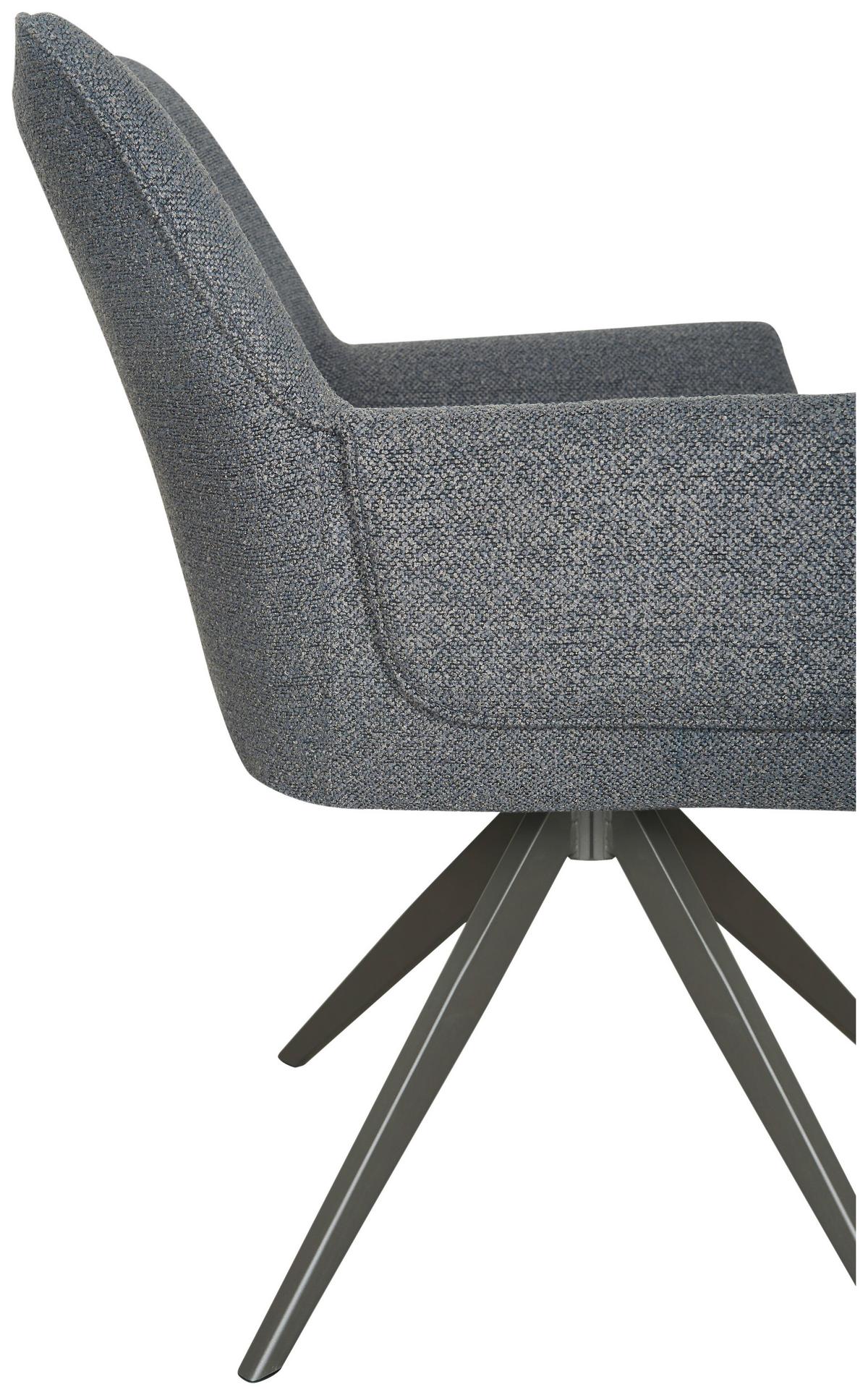 Armlehnstuhl Siena Anthrazit B: 64 cm - Anthrazit, MODERN, Textil/Metall (64/86/65,5cm) - Livetastic